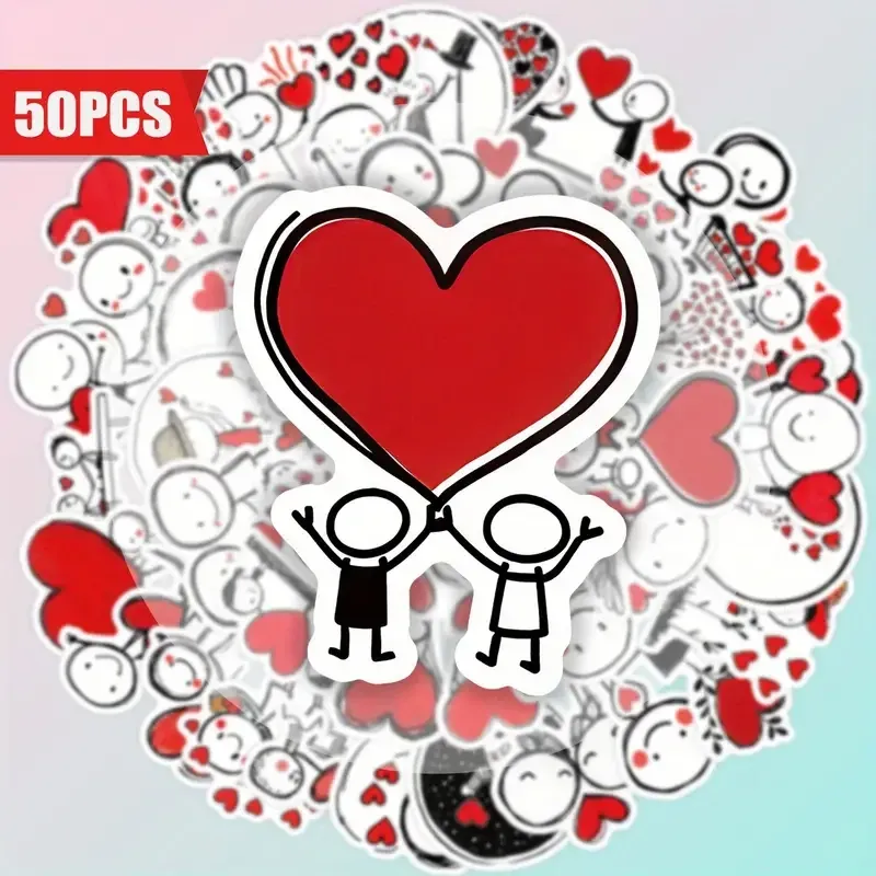 Набор наклеек с сердечками и любовными рисунками – 50 шт. Киев - изображение 4