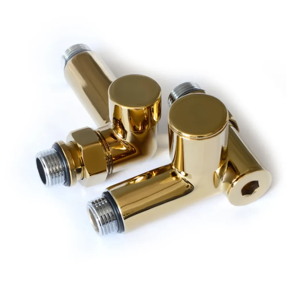 Кран для рушникосушарки кутовий під ТЕН NAVIN 1/2"х1/2", під золото Київ - фото 1