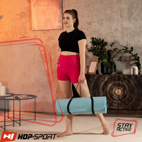 Коврик спортивный бирюзовый для тренировок йоги фитнеса пилатеса упражнений дома и в зале нескользящий HS 1см Киев - изображение 9