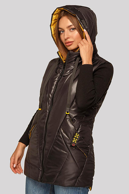 ЖЕНСКИЙ МОДНЫЙ  ЖИЛЕТ ДАЯНА ИЗ ПЛАЩЕВОЙ ТКАНИ НА МОЛНИИ. 48-62 р. Киев - изображение 9