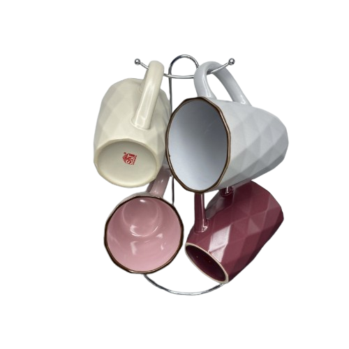 Набір чашок Грані 4 предмети 350мл на металевій стійці 021-04-11 S&T Житомир - фото 4