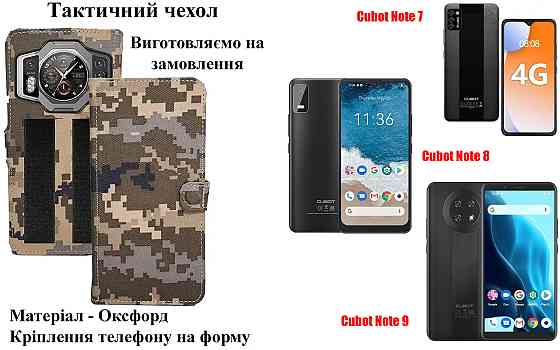Тактический чехол для Cubot A10, Cubot A20, крепится к снаряжению на липучке Киев