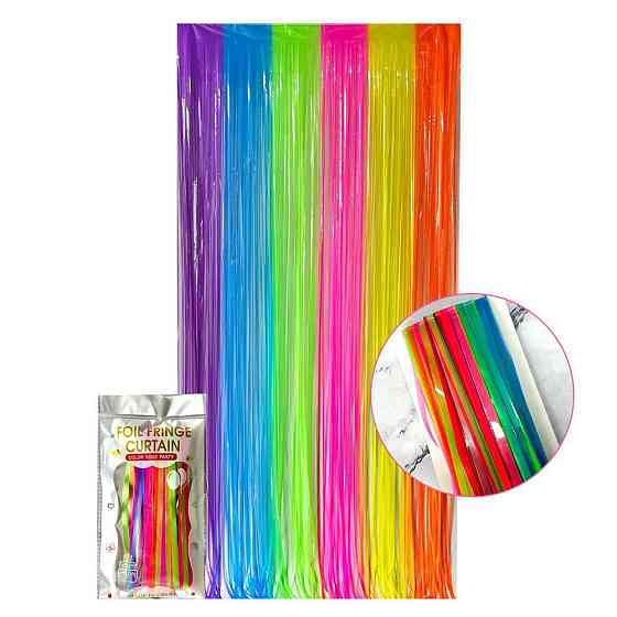 Дощик на фотозону флуоресцентний неоновий святковий 2 м на 1 м різнобарвний Київ