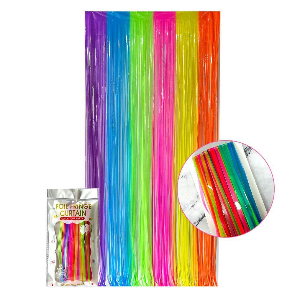 Дощик на фотозону флуоресцентний неоновий святковий 2 м на 1 м різнобарвний Київ - фото 4