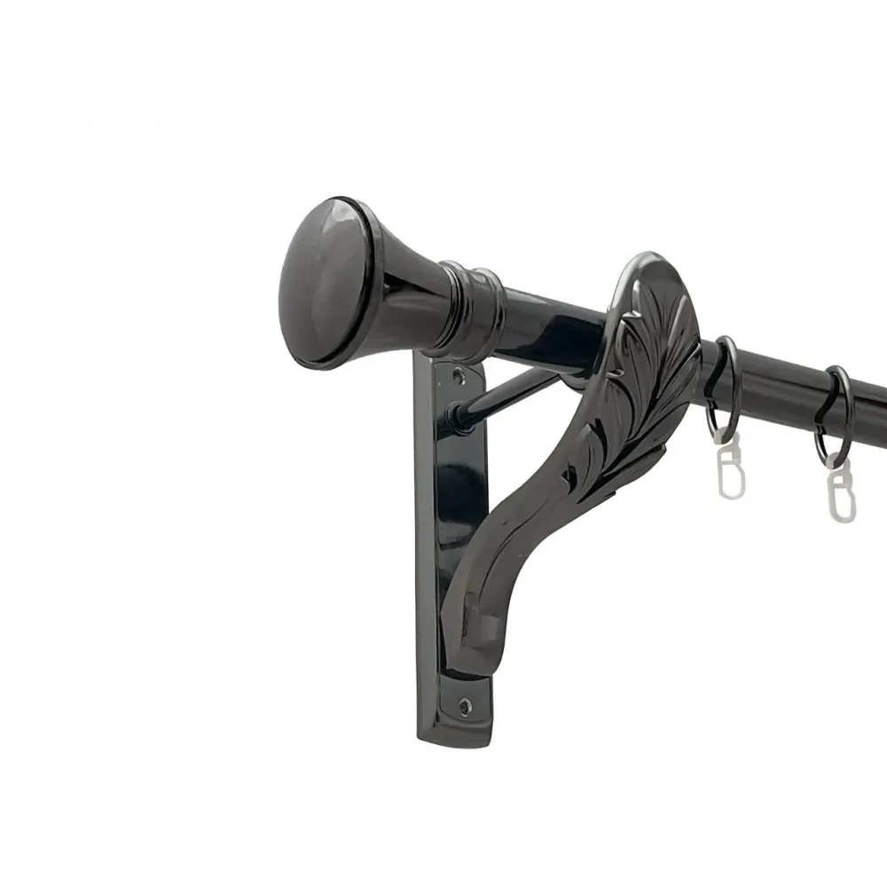 Карниз Orvit Люксор металевий однорядний ретро гладка труба кільце металеве Онікс 25 мм 240 см (00-00021449) Львів - фото 1