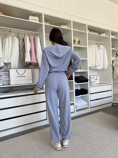 Женский прогулочный костюм двойка: зип худи и штаны двунитка Меланж, 46/48 Одесса - изображение 7