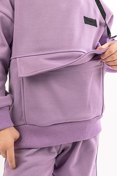 Костюм детский, спортивный х/б 100% (серый меланж, ментол, сиреневый,розовый, желтый) Крохатушка одяг 116, Сиреневый Киев - изображение 2