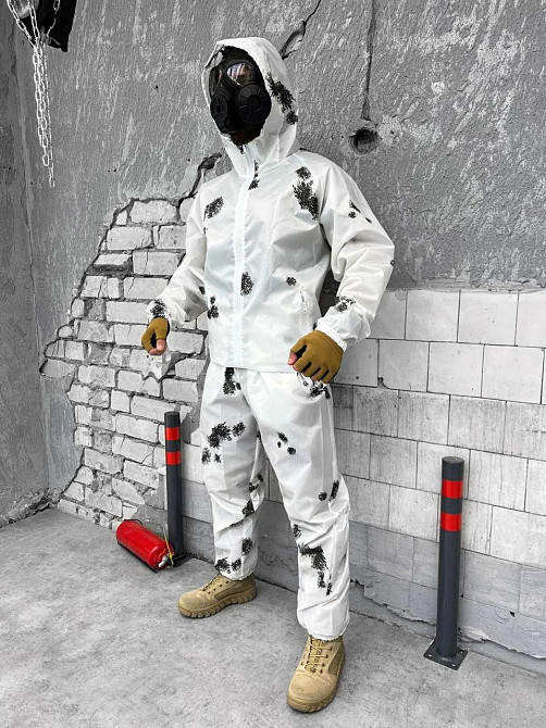 Маскировочный костюм зима белый клякса масхалат Одесса - изображение 1
