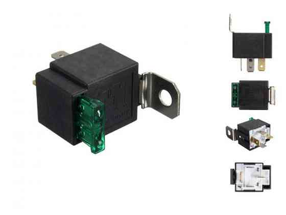 Реле замыкающее 4 контакта с кронштейном  12В, 30А с предохранителем 30А Харьков