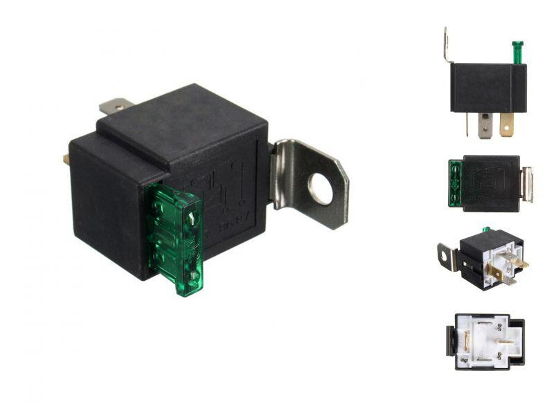 Реле замыкающее 4 контакта с кронштейном  12В, 30А с предохранителем 30А Харьков - изображение 1