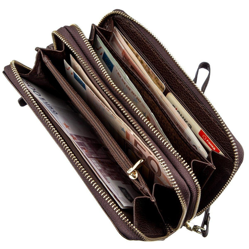 Жіночий лаковий шкіряний клатч коричневий (ST Leather) Київ - фото 18