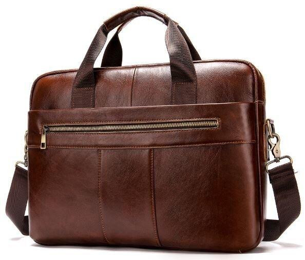 Деловая мужская сумка из зернистой кожи Vintage 14836 Коричневая Киев - изображение 8