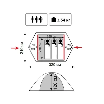 Палатка Tramp Lite Tourist 3 Sand (UTLT-002-sand) Винница - изображение 7