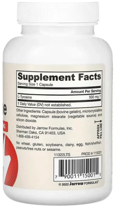 L- тирозин 500 мг Jarrow Formulas L-Tyrosine 100 капс Киев - изображение 2