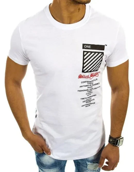 Футболка чоловіча с принтом 44 Біла 2634326315 Дніпро - фото 1