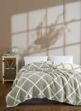 Муслиновое покрывало Ivory 230х250 см Зеленый Коломия