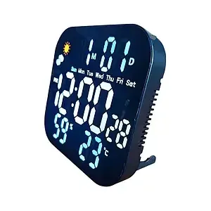 Годинник DS-3828L з LED дисплеєм, будильником, календарем, термометром та сучасним стильним дизайном Одеса - фото 3