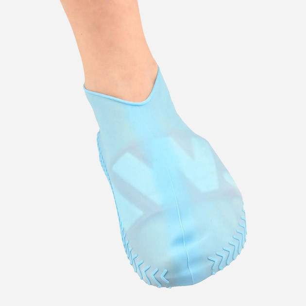 Многоразовые бахилы-чехлы L (41-45 размер) для обуви силиконовые от воды и грязи. Цвет: голубой AE-33 Ивано-Франковск - изображение 5