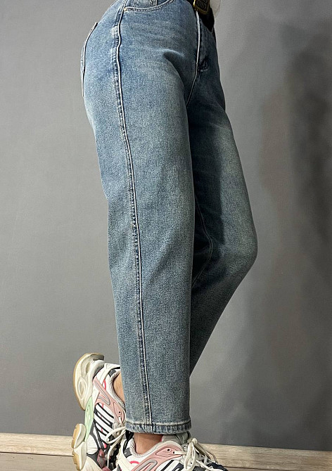 Джинсы женские Sterling 9203 MOM с ремнем стрейчевые бананы синие , синий, 26, 26, 71 см, 99 см Киев - изображение 8