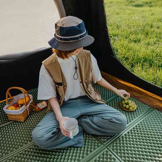 Килимок подвійний складаний IXPE Naturehike CNK2450WS044 алюмінієва плівка (200x120х1.8 см) Синій Київ