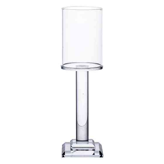 Yiwu Підсвічник скляний на ніжці 6.5×23 см підсвічник келих декоративний прозорий HP-4-41M Киев