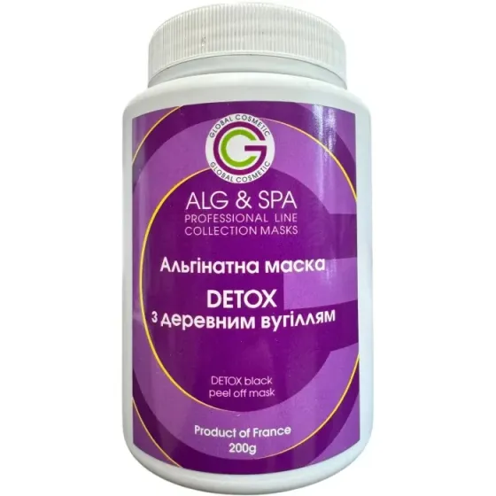 Альгінатна маска DETOX з деревним вугіллям Detox black Peel off Mask ALG & SPA, 500г Дніпро
