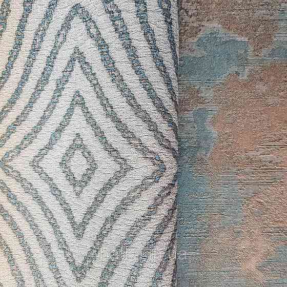 Шпалери метрові вінілові на флізелін 24 Carati Cristiana Masi геометрія смуги хвилі зелені золотисті 3д Київ