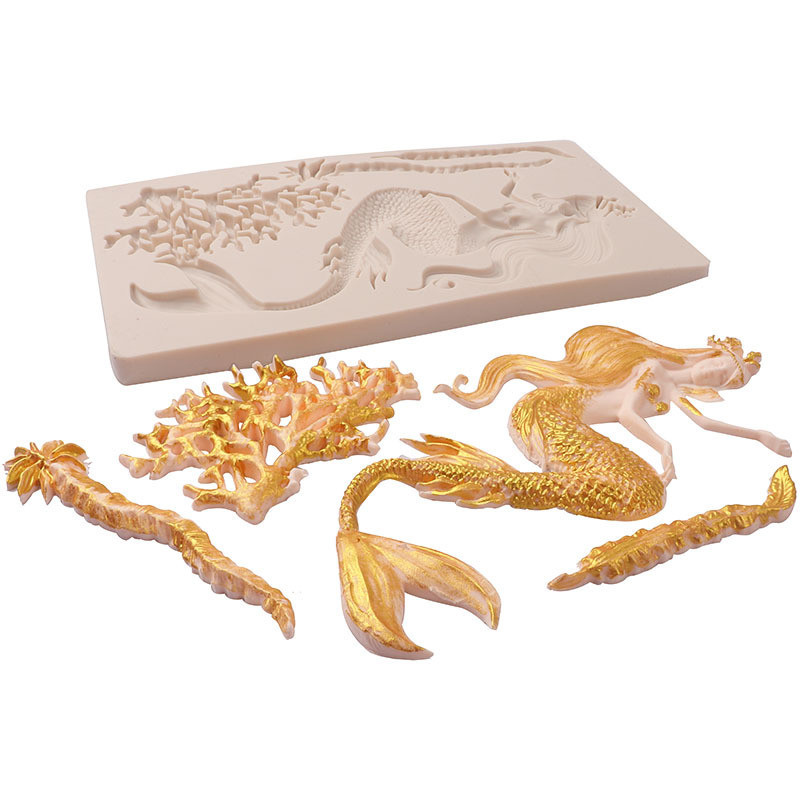 Молд силиконовый Русалка 19,8 на 12,5см серый Киев - изображение 3