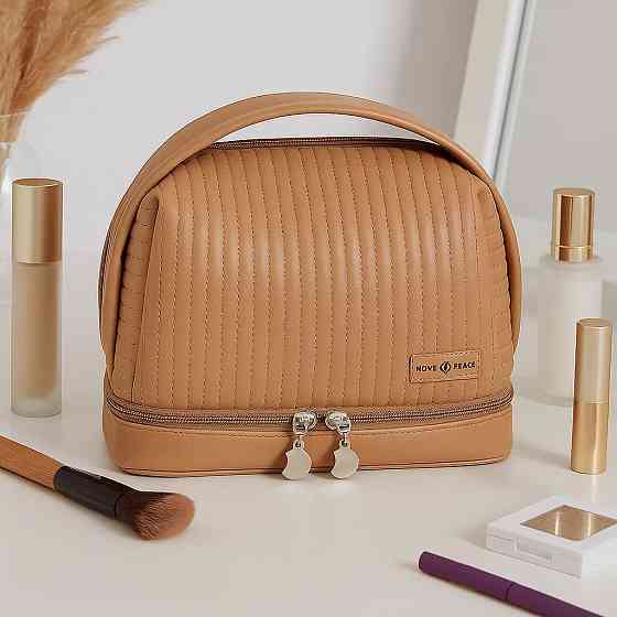 Косметичка для пренадлежностей из искусственной кожи для макияжа,коричневая Каменец-Подольский