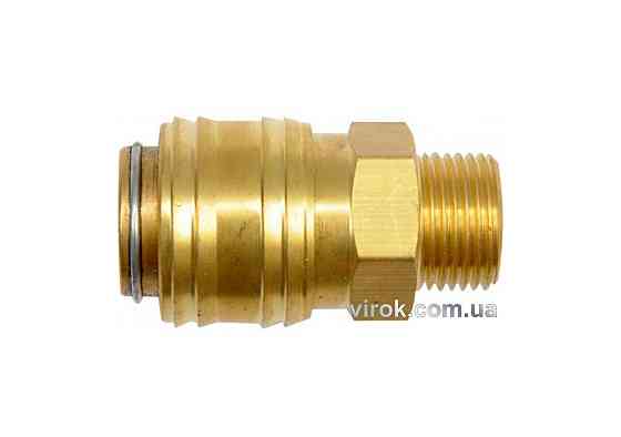 Швидкознімне латунне з'єднання YATO : пневматичне Ø= 1/4