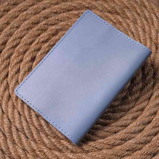 Оригінальна шкіряна обкладинка на паспорт комбі двох кольорів Серце GRANDE PELLE 16729 Жовто-блакитна Київ