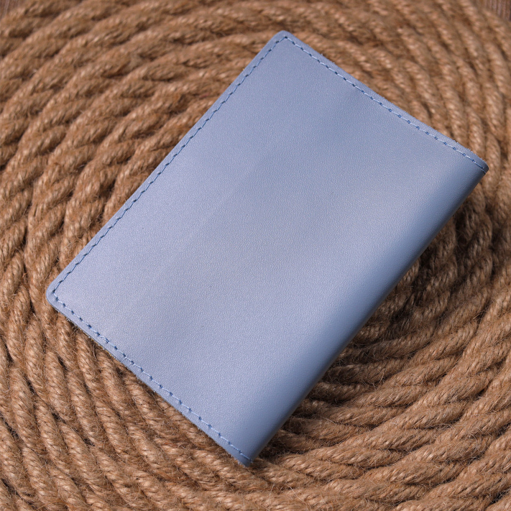 Оригинальная кожаная обложка на паспорт комби двух цветов Сердце GRANDE PELLE 16729 Желто-голубая Киев - изображение 2