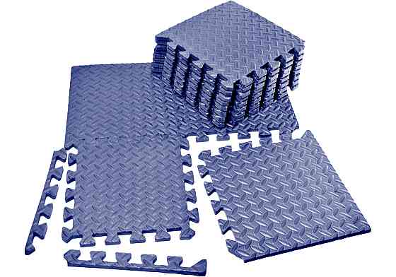 Татамі мат EasyFit 8 шт (30х30х1 см) хвіст ластівки сіній Коломия