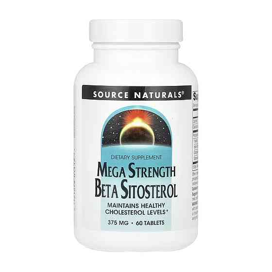 Фитостеролы Source Naturals Beta Sitosterol Mega Strength 375 мг 60 таблеток Луцк