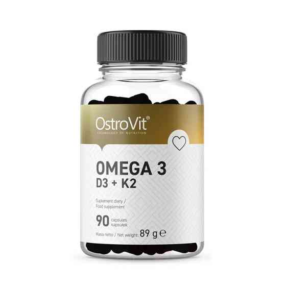 Омега 3 Вітаміни Д3 та К2 OstroVit Omega 3 D3+K2 90 caps Луцьк