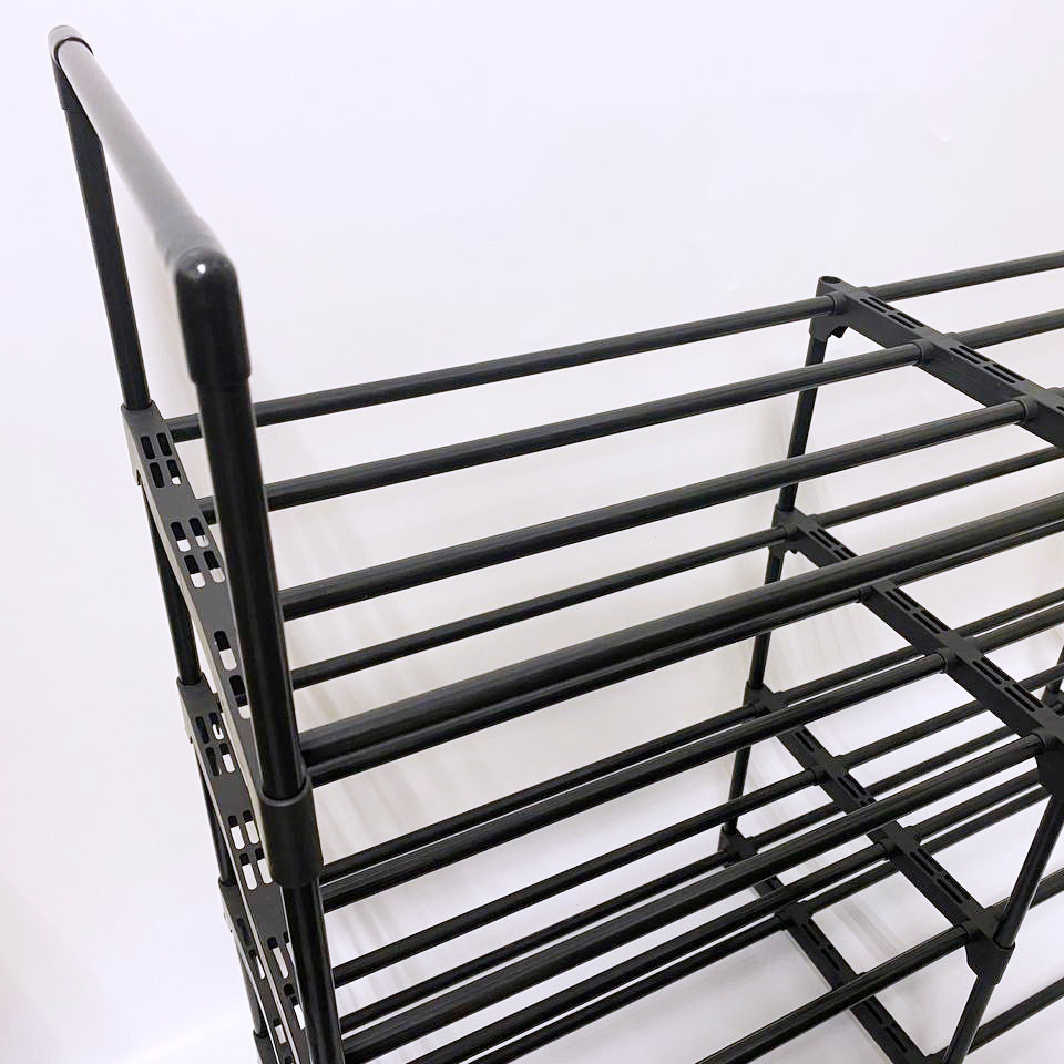 Модульна поличка для взуття, чорний органайзер на 6 поличок для прихожої 86x106x28 см Чорна Кам'янець-Подільський - фото 4