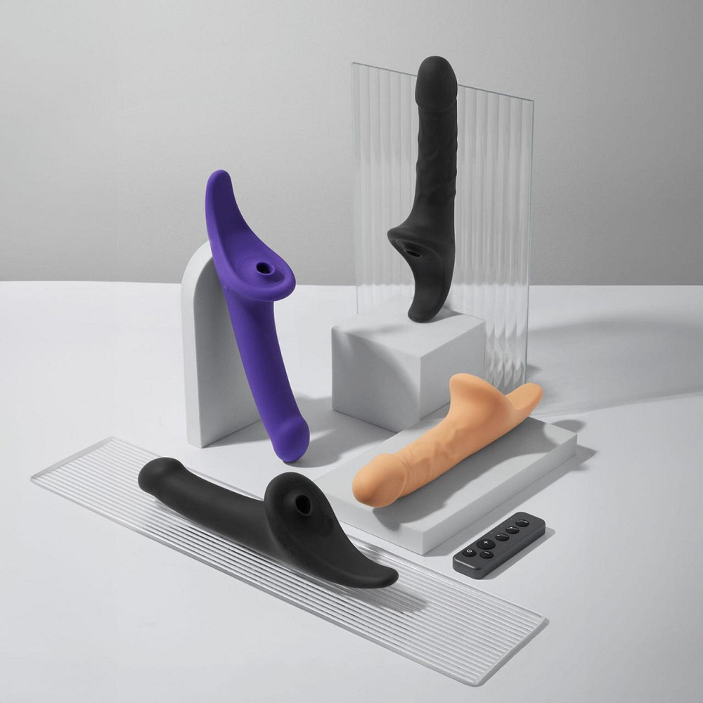 Вибронасадка для страпона с вакуумной стимуляцией Strap-On-Me Multi Orgasm Dildo M Purple Sex Aura Киев - изображение 7