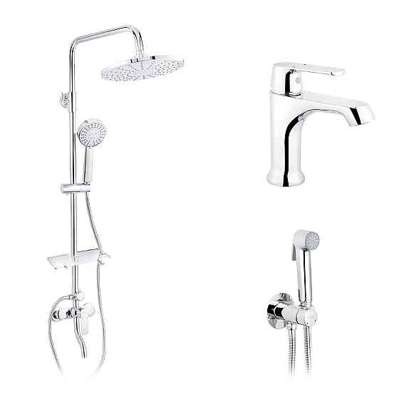 Набір 3 в 1 душова система Kroner Armada-C064K + змішувач Armada-C010 + змішувач Bidet-C082 Київ