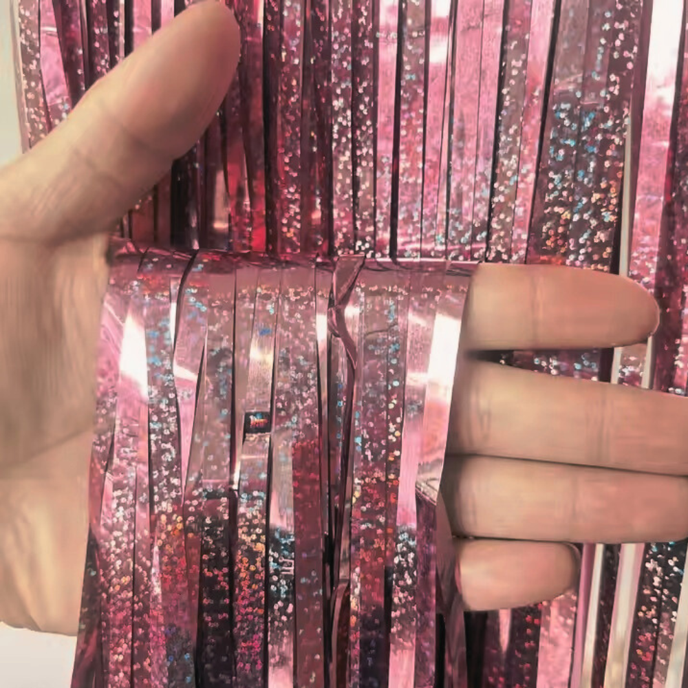 Штора дождик фольгированный, дождик для фотозоны,праздничный фон для: вечеринок,дня рождения, торжеств,розовый Каменец-Подольский - изображение 2