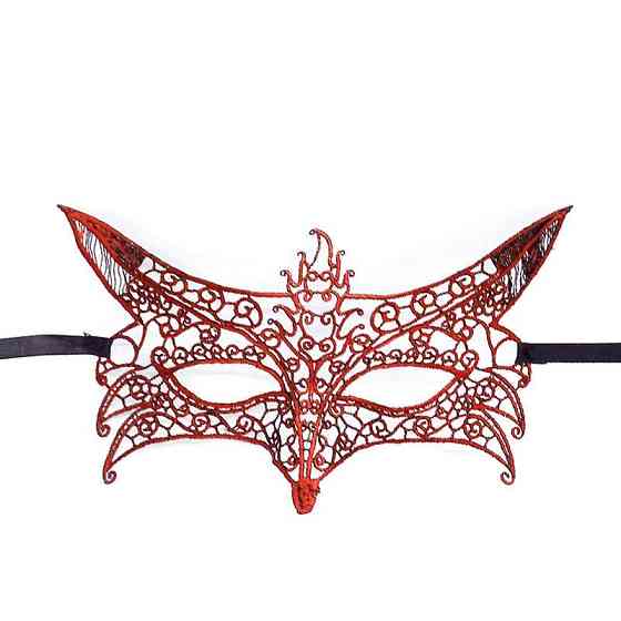 Маскарадна маска Лис святкова 23 на 15 см червоний Київ