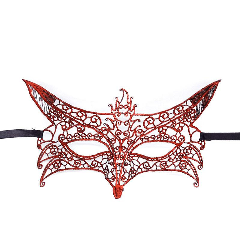 Маскарадная маска Лис праздничная 23 на 15 см красный Киев - изображение 1
