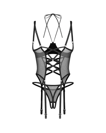 Корсет Obsessive Dominna cupless corset & crotchless thong S/M Львів