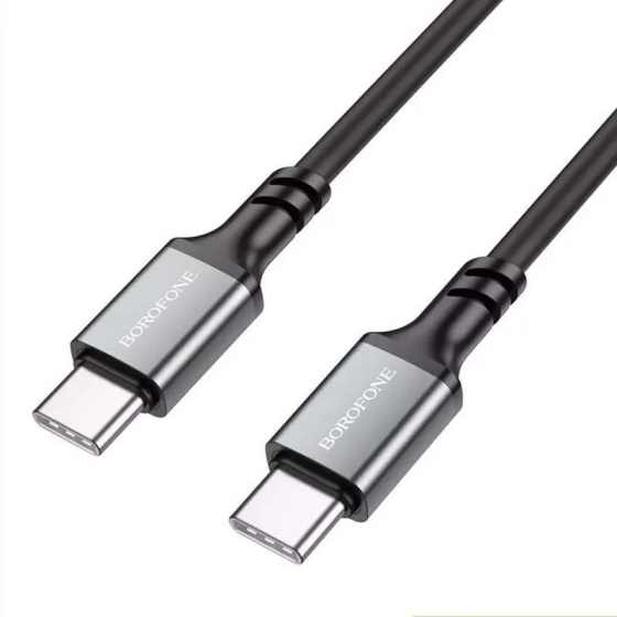 Кабель BOROFONE BX83 Type-C to Type-C Famous 60W silicone charging data cable Black Одеса