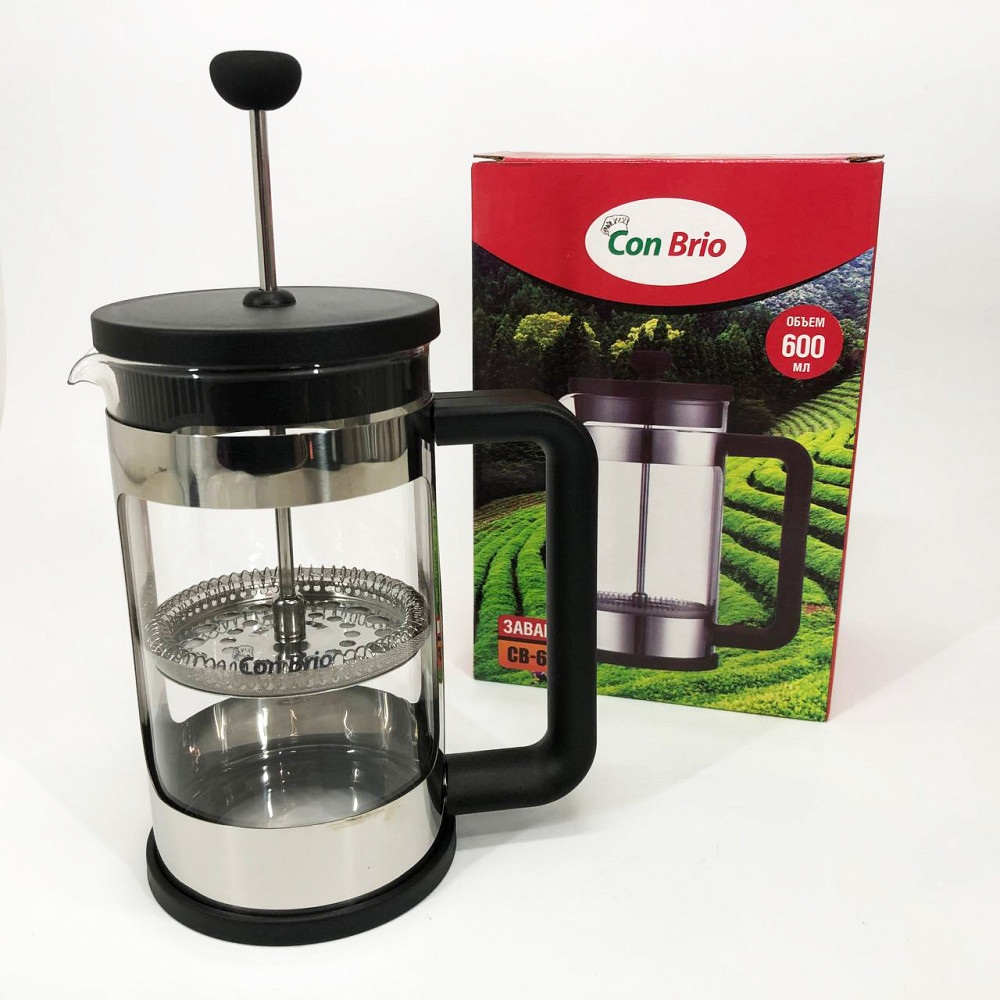 Скляний заварник Con Brio CB-6560 600 мл, Френч-прес для міцної кави, Френч-прес для кави до кавоварки UA-46 Івано-Франківськ - фото 9