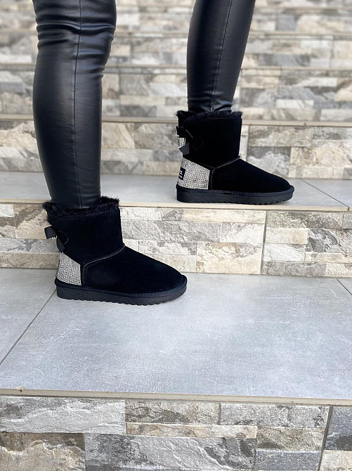 Угги жіночі OUQIDAGENI чорні замша натуральна высота 16 см размер 36-38 (4209) Коломия - фото 6