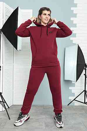 Теплий спортивний костюм "Whisper" оптом | Батал 50-52, Бордовий Київ