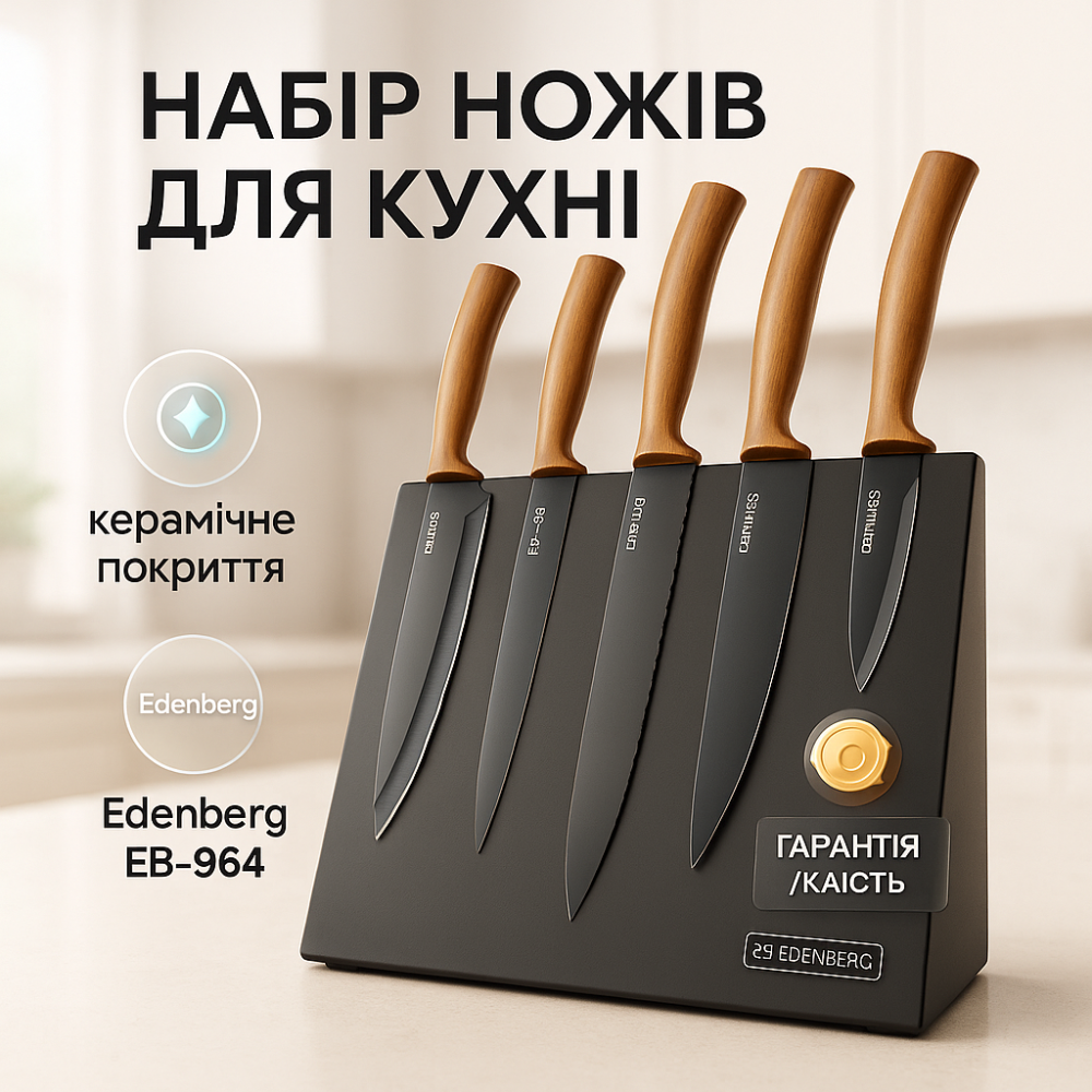 Кухонные ножи для нарезания, Набор кухонных ножей премиум, Професиональный кухонный набор ножей EM-99 Львов - изображение 13