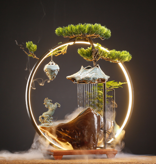 Декоративный водопад 52х50 см БОЛЬШОЙ, фонтан, увлажнитель воздуха, светильник 5в1!! ТУЧКА Кременчуг - изображение 7