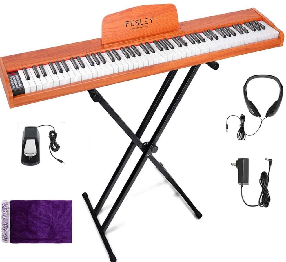 Цифрове піаніно Fesley FEP300 (педаль, пюпітр, навушники, адаптер) Харків - фото 7