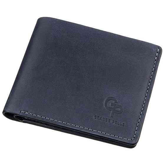 Компактне портмоне унісекс на магніті GRANDE PELLE 11209 Синє Київ